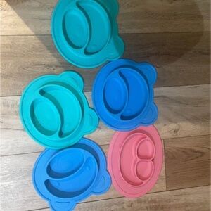 Lot of 5 Silicone Baby & Toddler Plates Nuby & Ezpz
